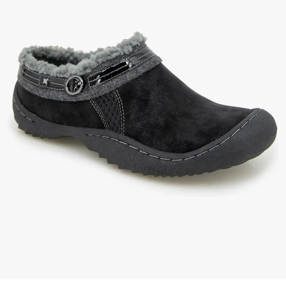 JBU Ginger Faux Shearling Lined Slip On Casual Mules 6 - Picture 1 of 9